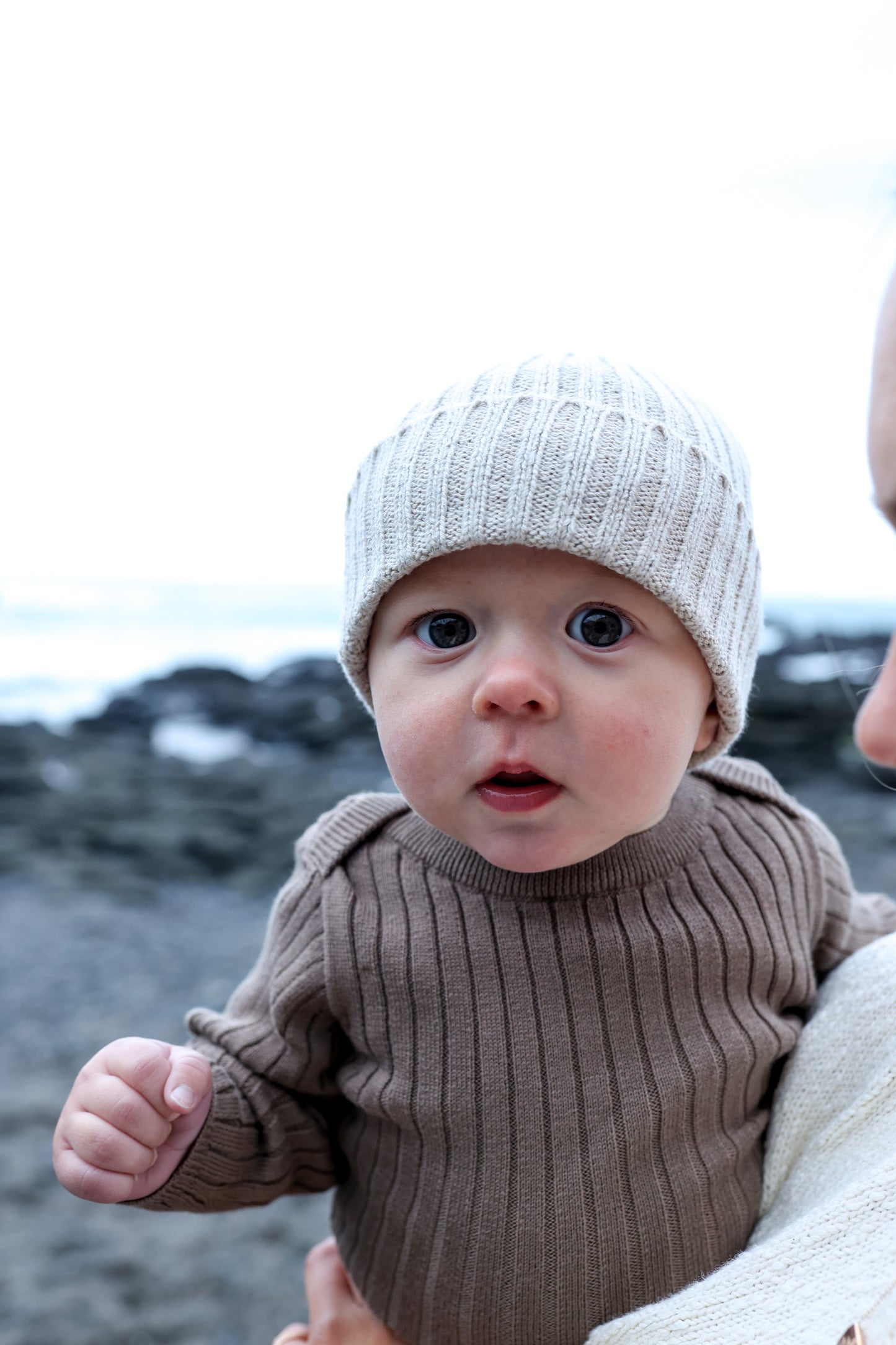 ORGANIC RIBBED BODYSUIT | MUSHROOM