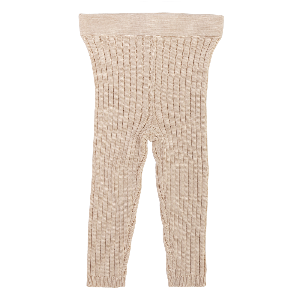 ORGANIC RIBBED LEGGINGS | PEBBLE
