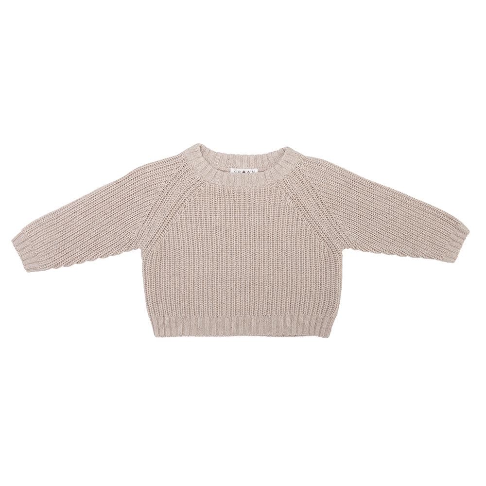 SPECKLED RAGLAN PULL OVER | PEBBLE