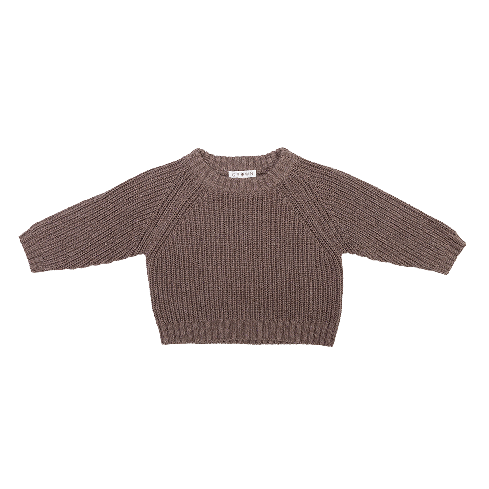 SPECKLED RAGLAN PULL OVER | MUSHROOM