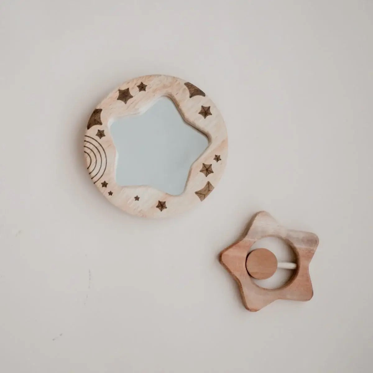 STAR RATTLE & BABY MIRROR SET