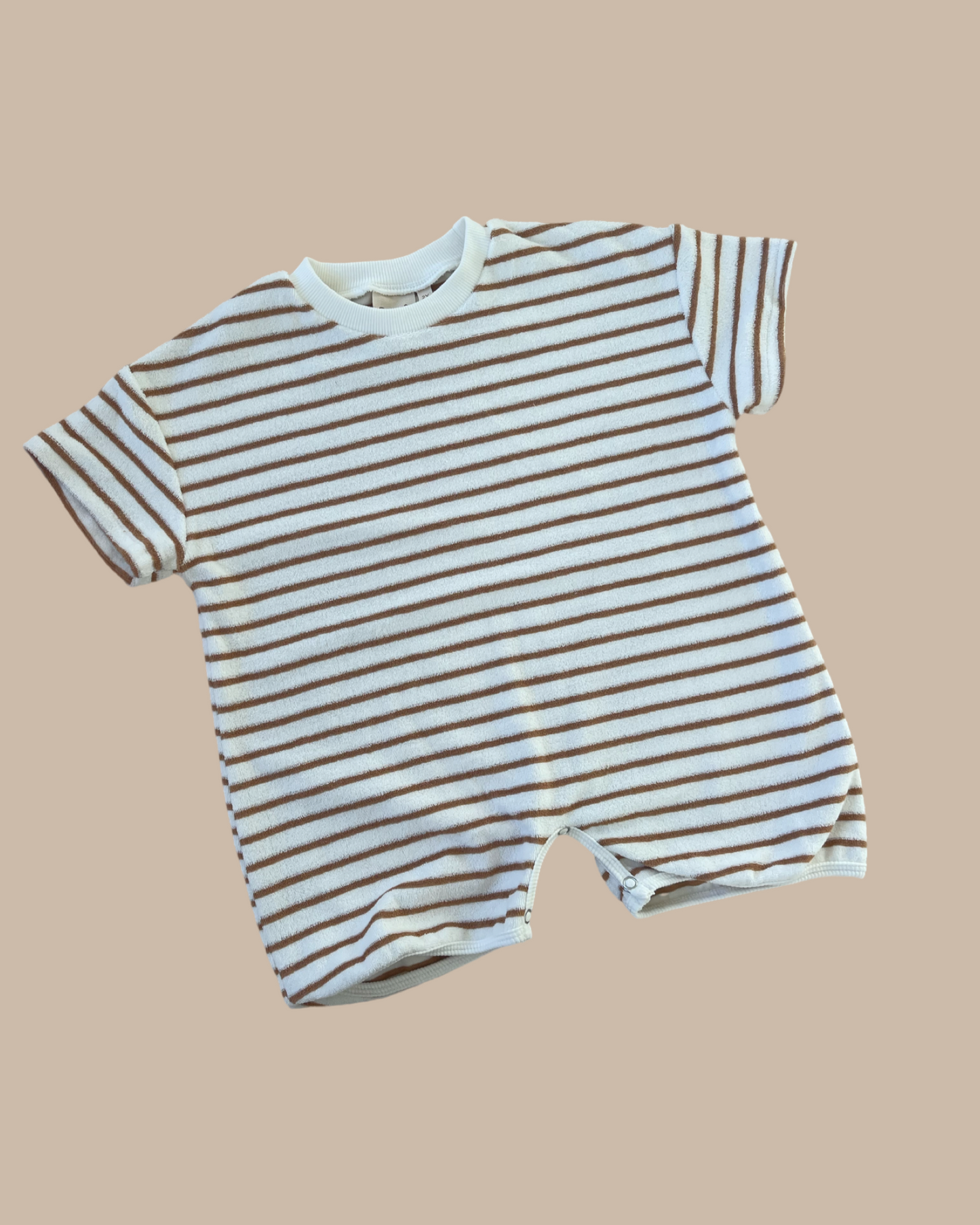 ROOMY ROMPER | CARAMEL STRIPES