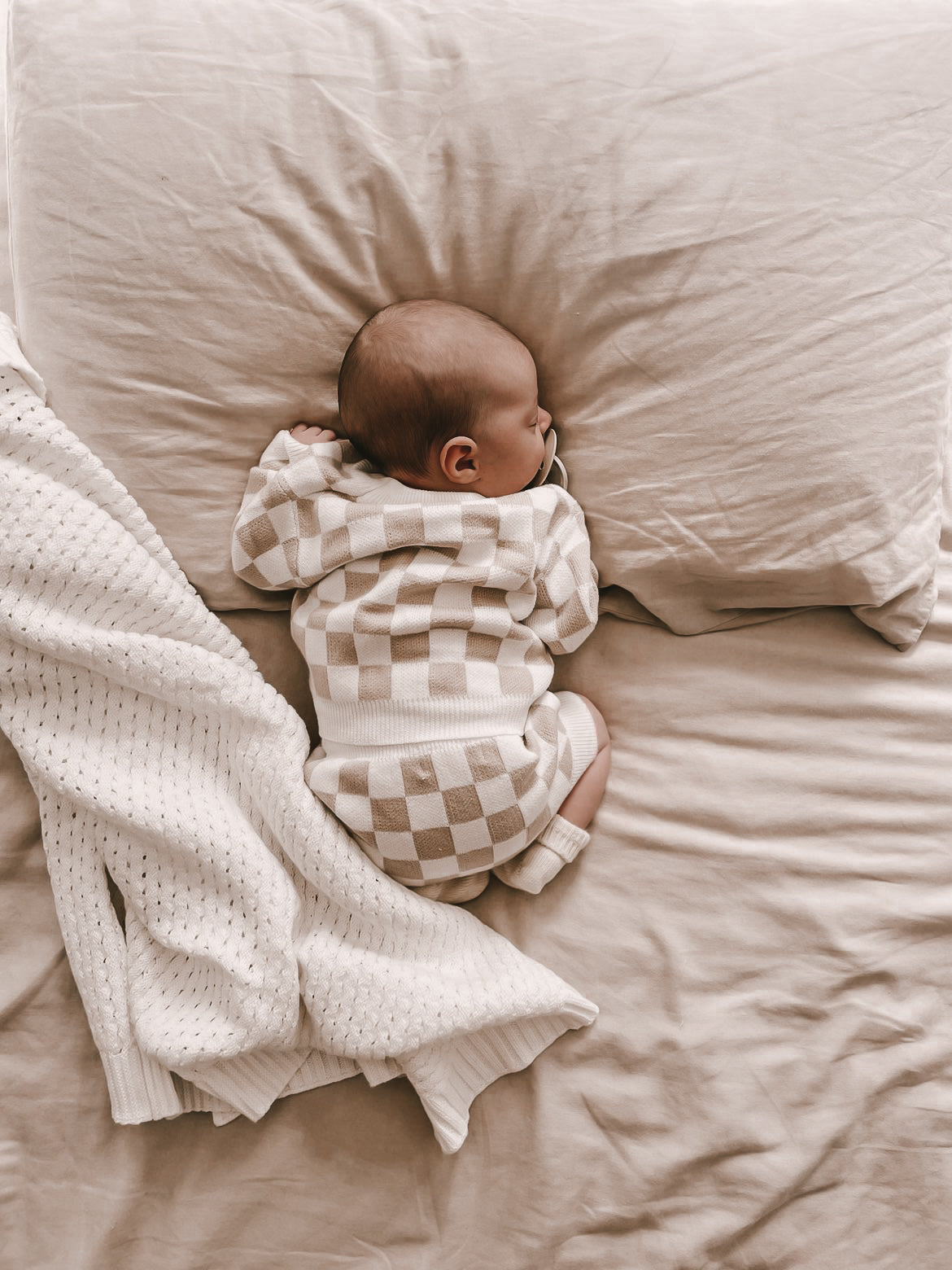CHECKERED JACQUARD BLOOMERS | BEIGE