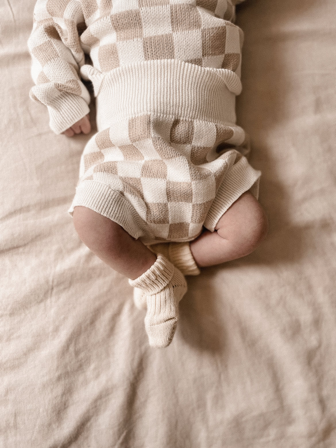 CHECKERED JACQUARD BLOOMERS | BEIGE