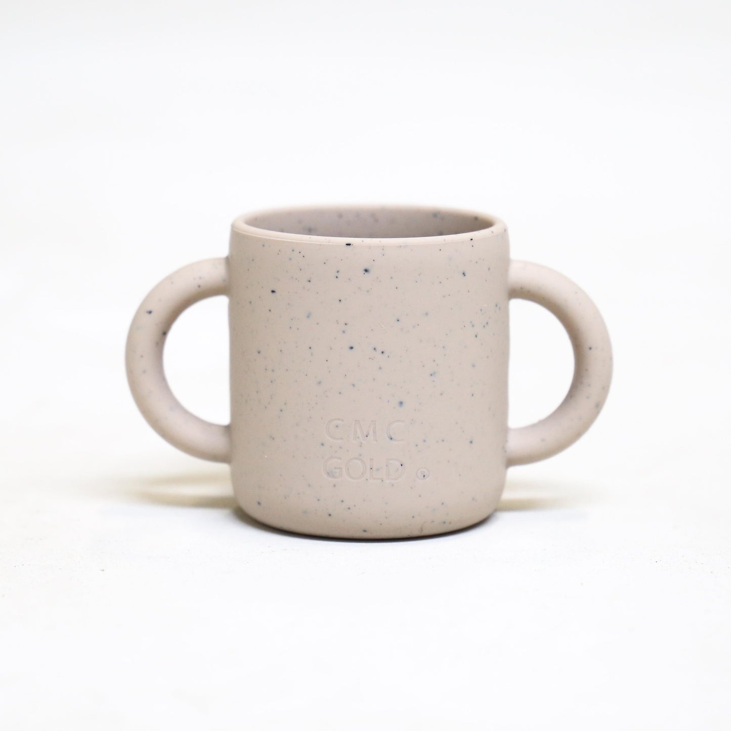 CMC GOLD – SILICONE CUP WITH HANDLES | SPECKLED LATTE