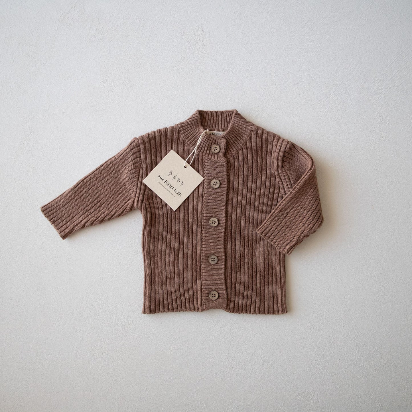 RIBBED CARDIGAN | EARTH