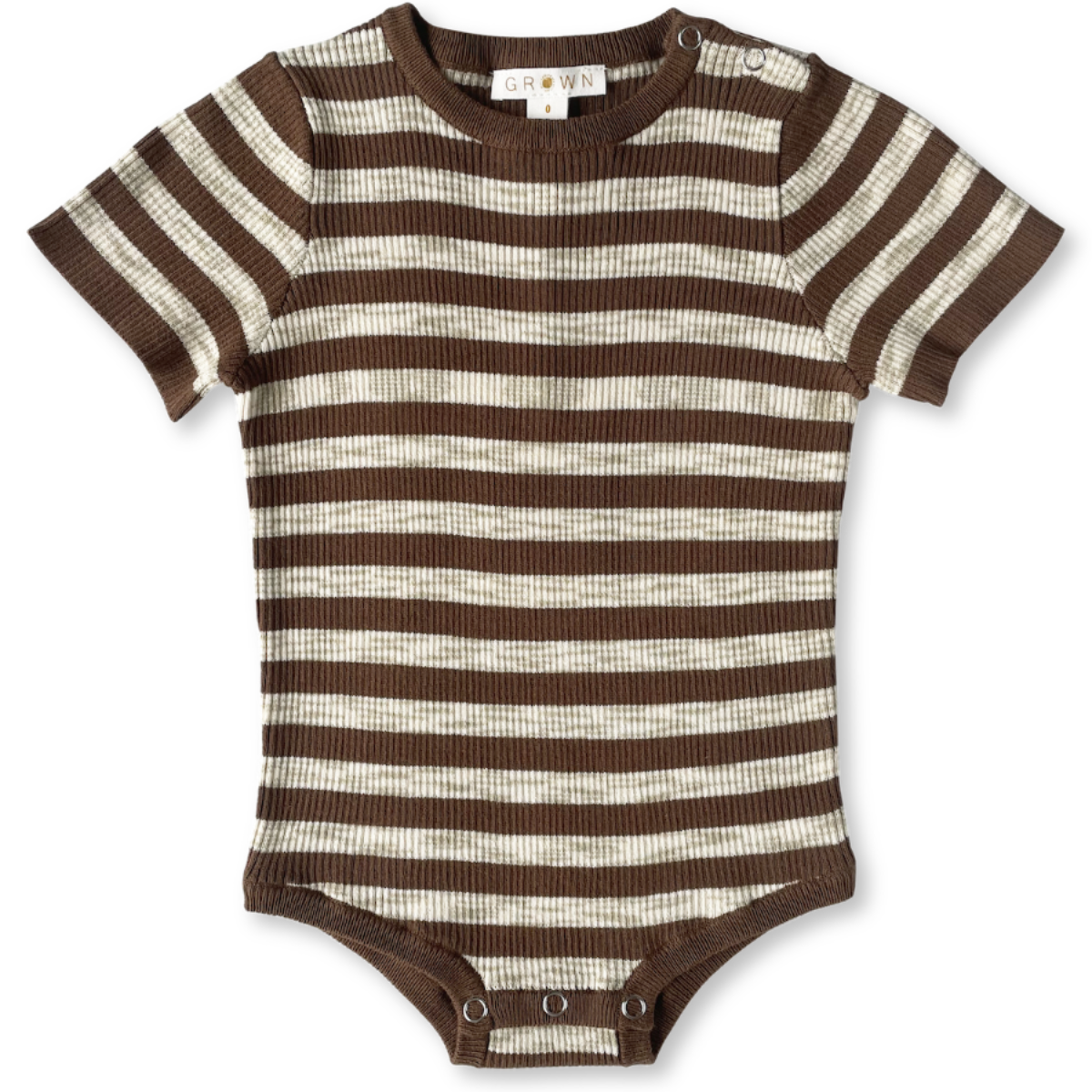 KNITTED TEE BODYSUIT | LATTE & CHOCOLATE
