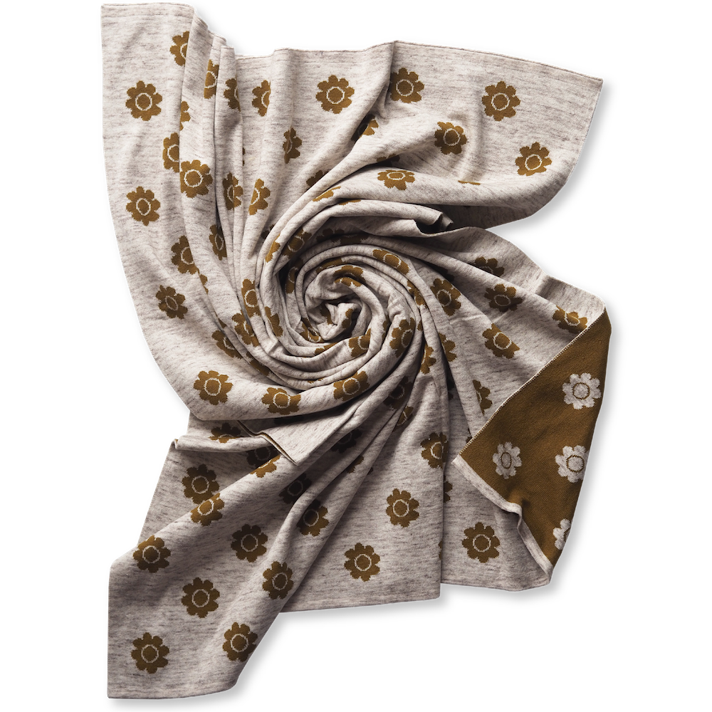 REVERSIBLE PANSY BABY BLANKET | MOCHA & MARLE