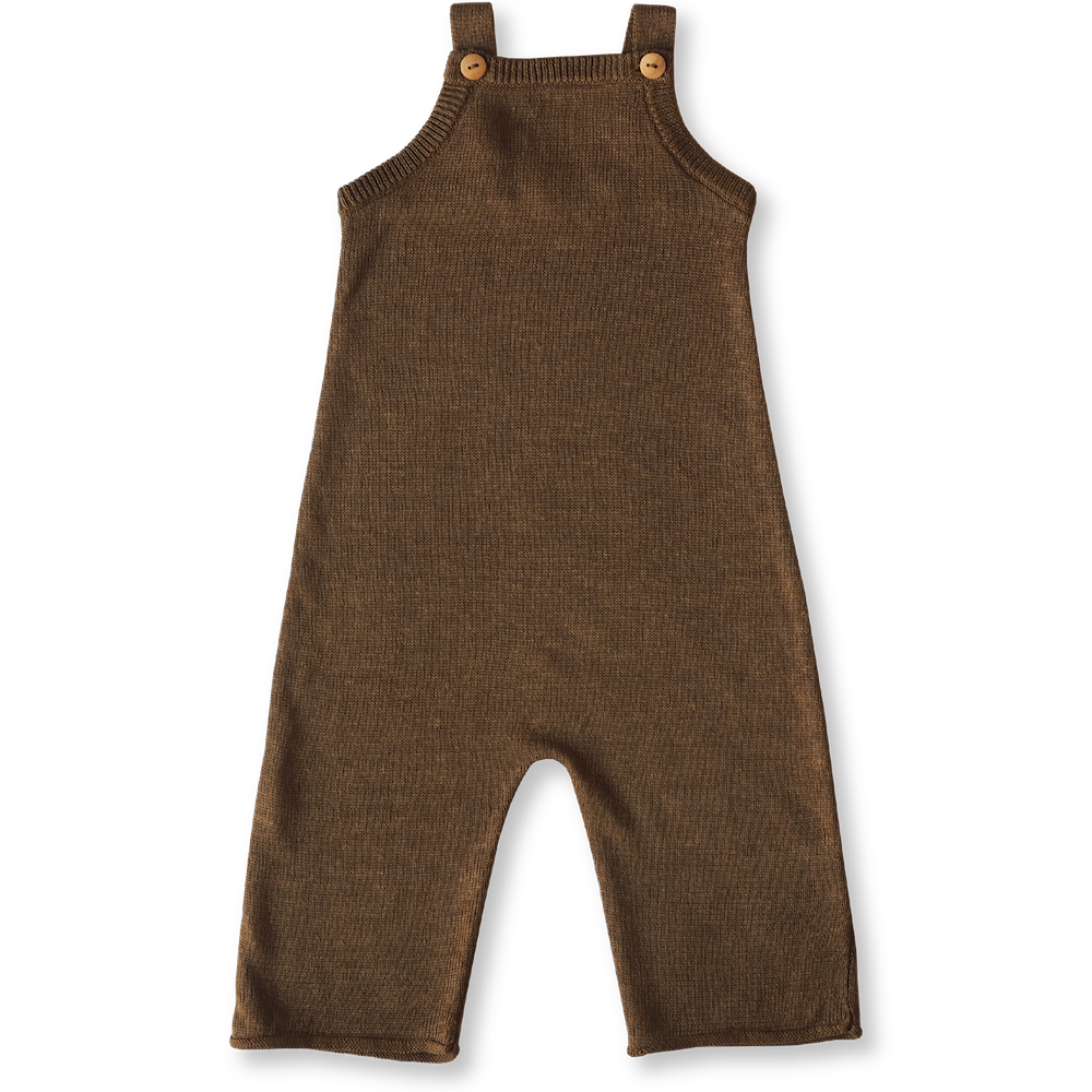 LINEN KNIT OVERALLS | MOCHA