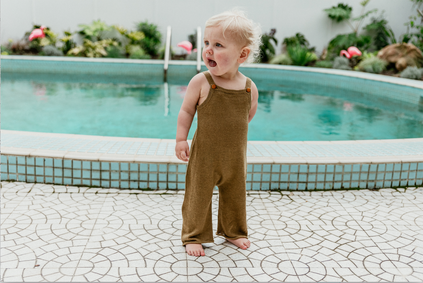 LINEN KNIT OVERALLS | MOCHA