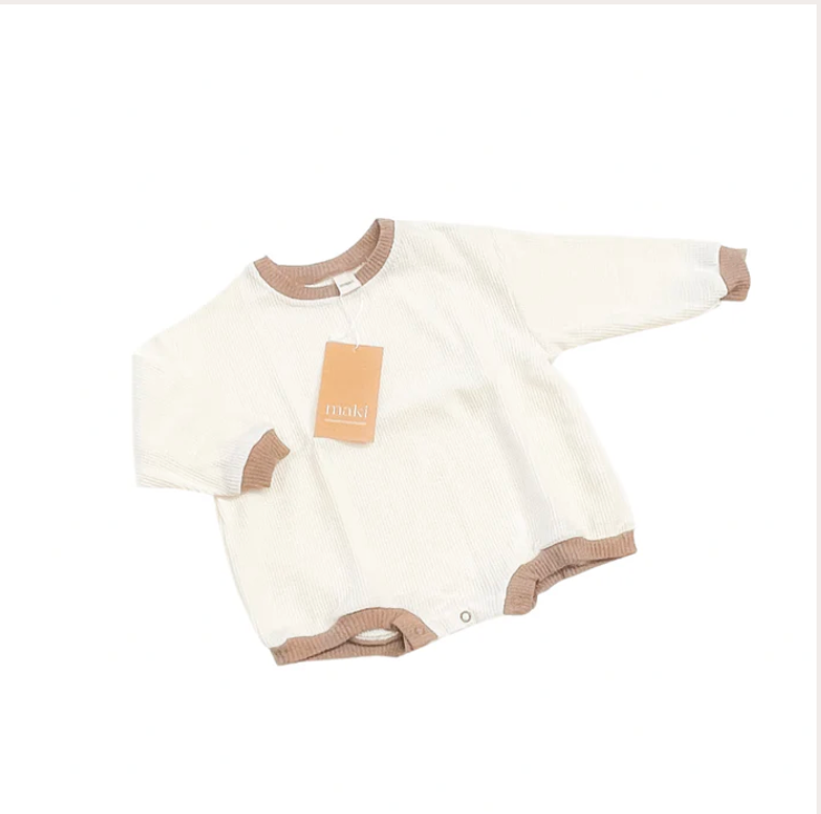 WAFFLE ROMPER | BUTTERCREAM