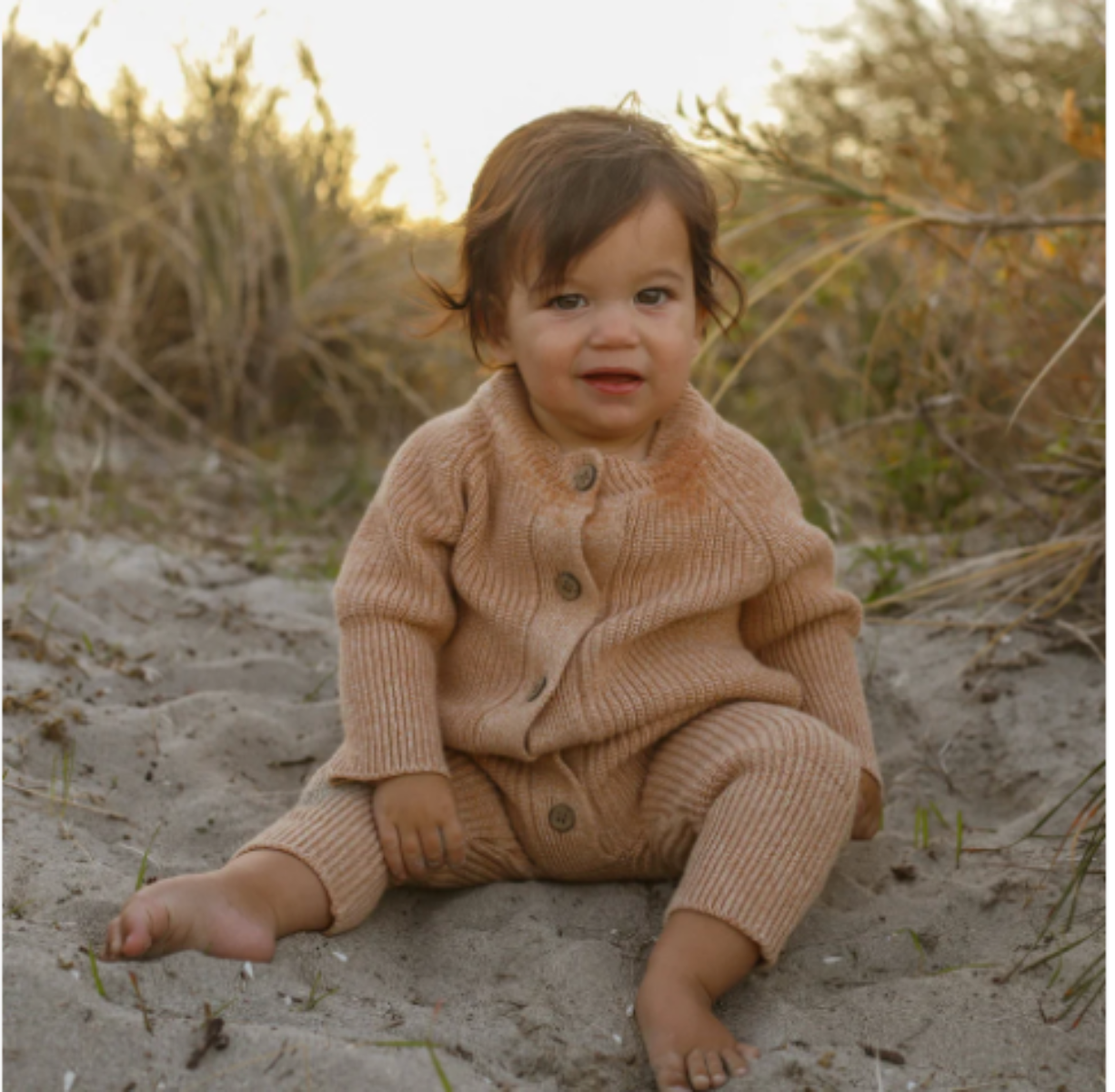 KNIT ROMPER | PEACH