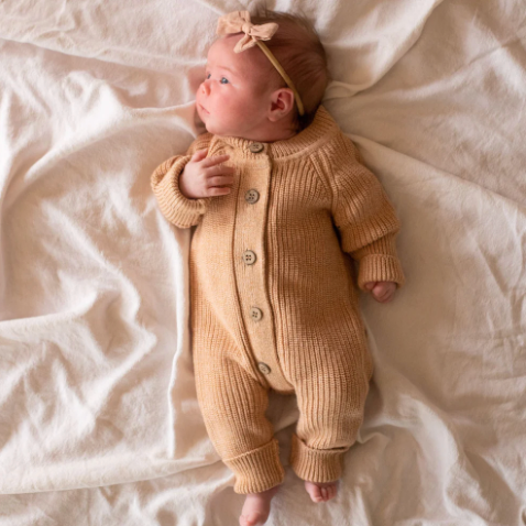 KNIT ROMPER | PEACH