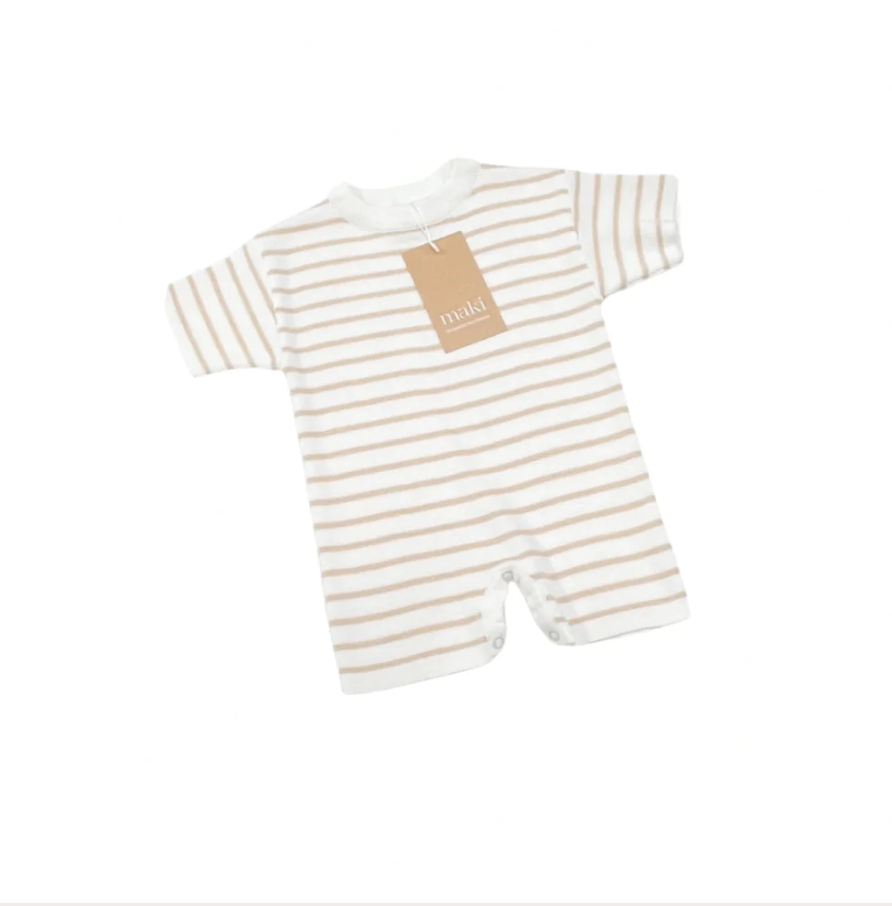 KNIT PLAYSUIT | OAT STRIPE