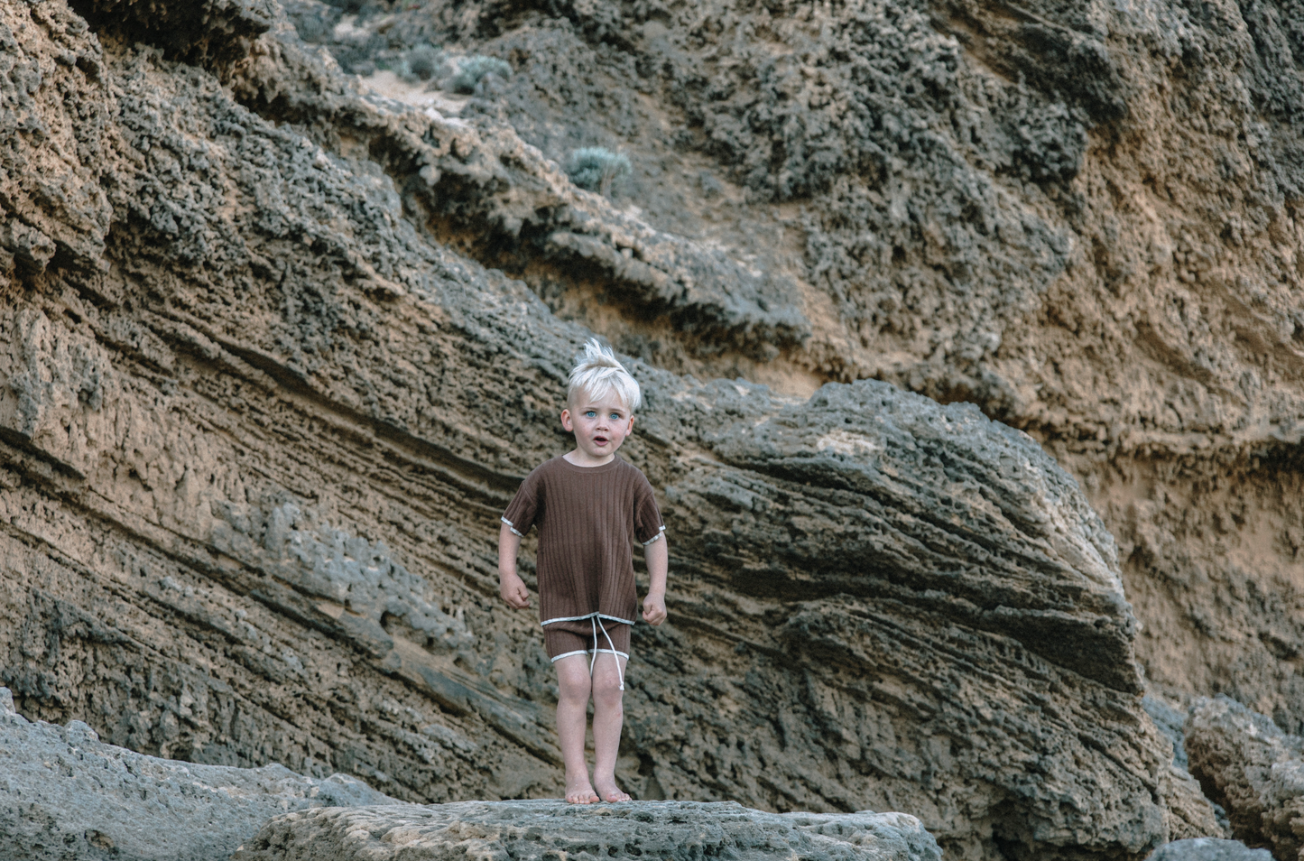 KNITTED RIB SHORTS | CHOCOLATE