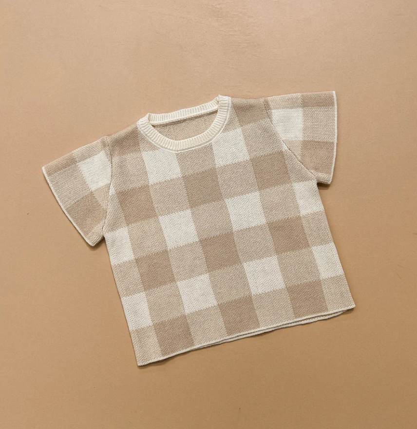 KNITTED TEE | GINGHAM