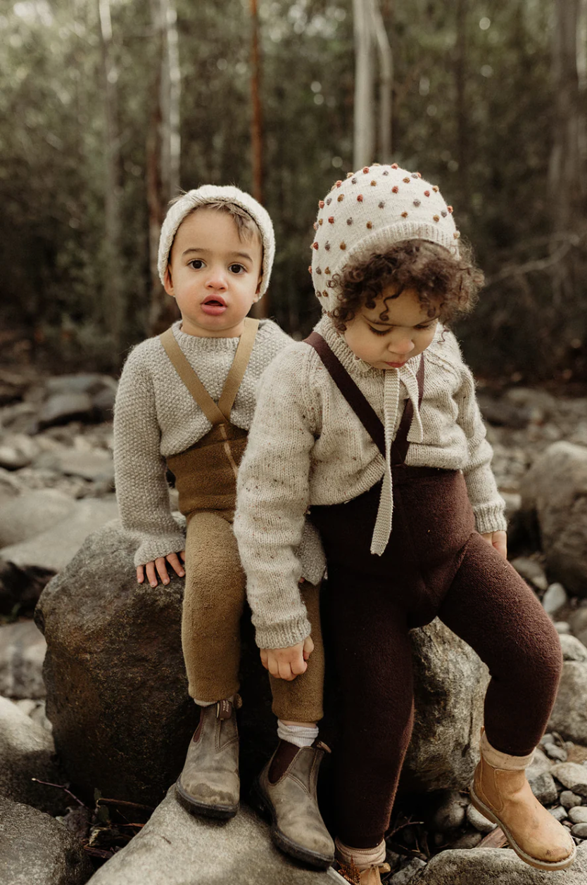 TEDDY WARMY FOOTLESS TIGHTS | CHOCOLATE BROWN