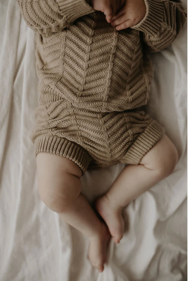CHEVRON KNITTED BLOOMERS | OLIVE TREE