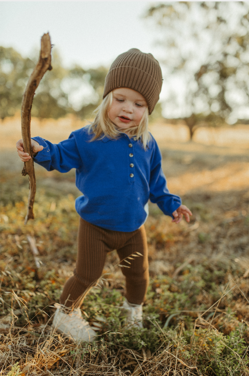 ORGANIC RIBBED LEGGINGS | ESPRESSO