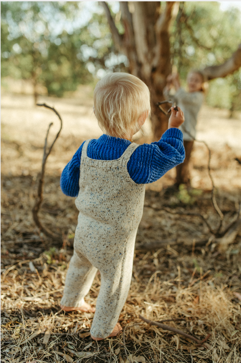 ORGANIC KNIT OVERALLS | SEA