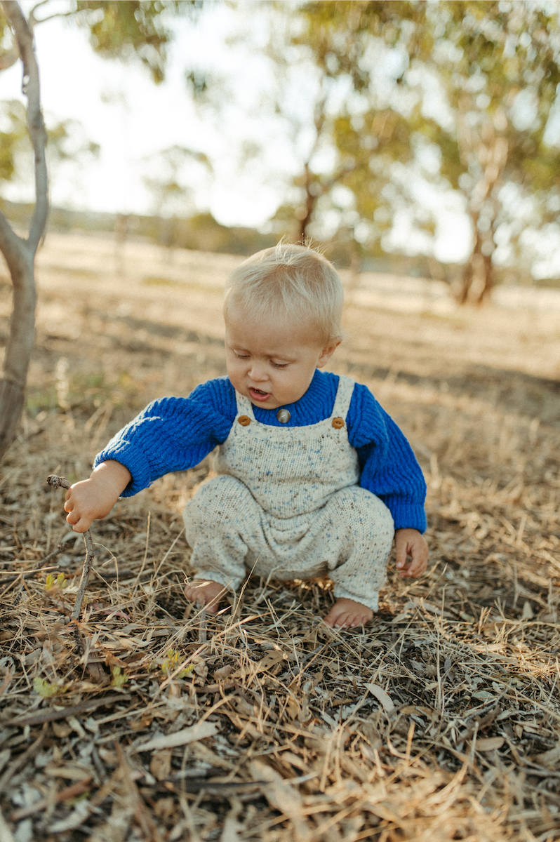 ORGANIC KNIT OVERALLS | SEA