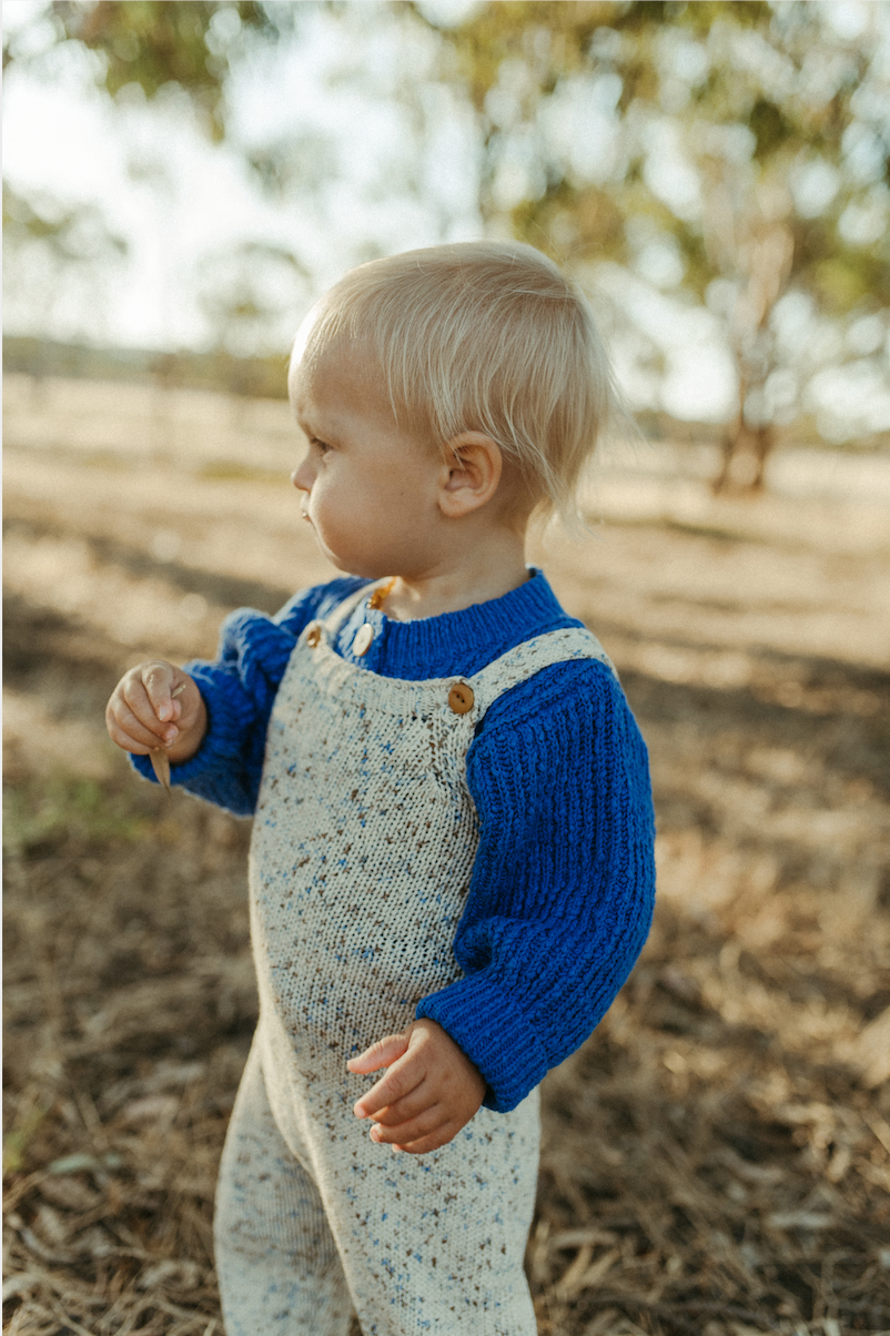 ORGANIC KNIT OVERALLS | SEA