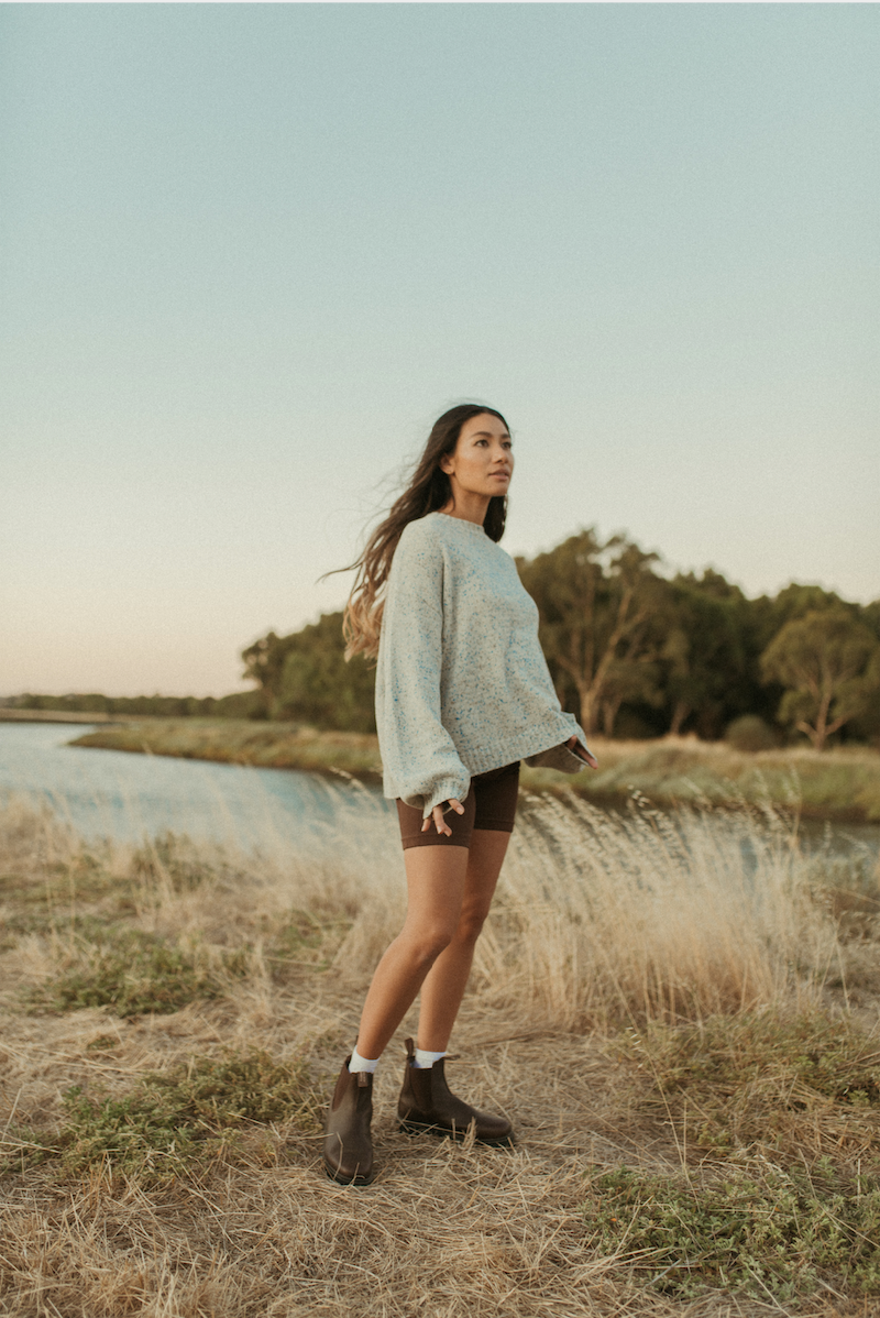 LADIES ORGANIC FUNFETTI PULL OVER | SEA