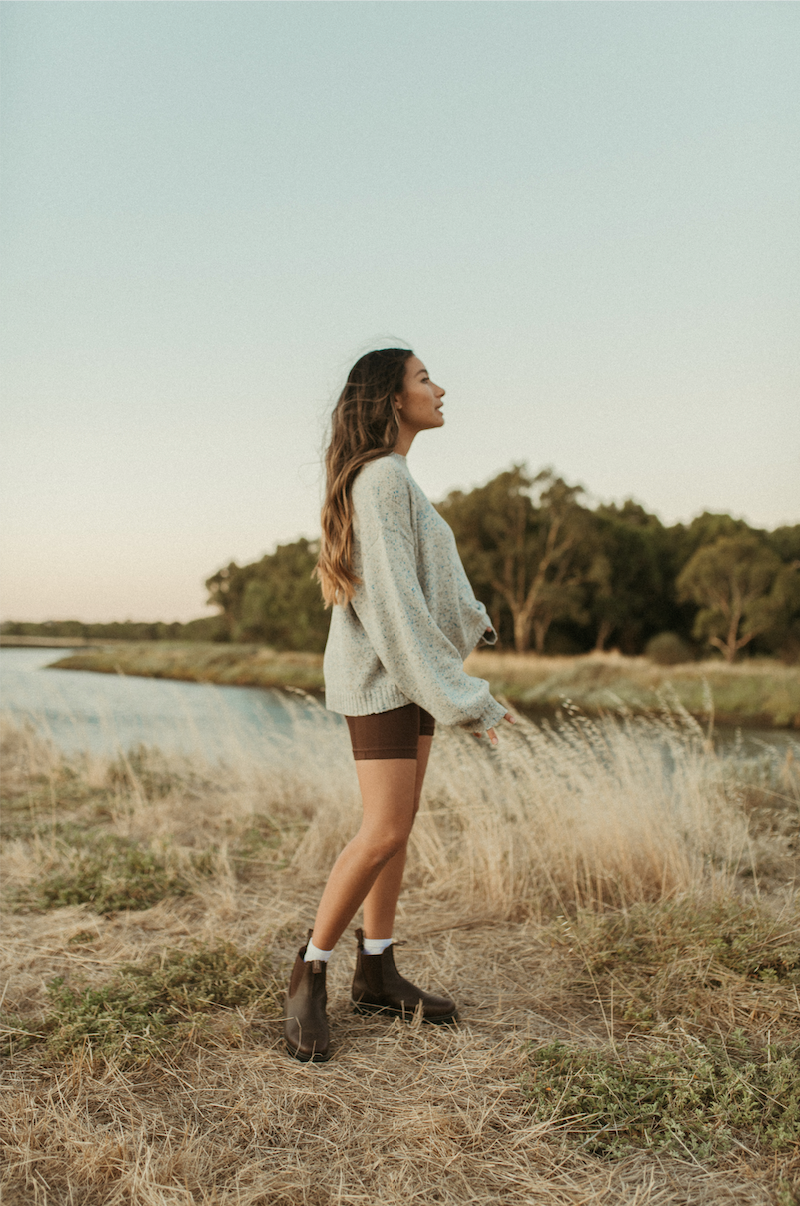 LADIES ORGANIC FUNFETTI PULL OVER | SEA