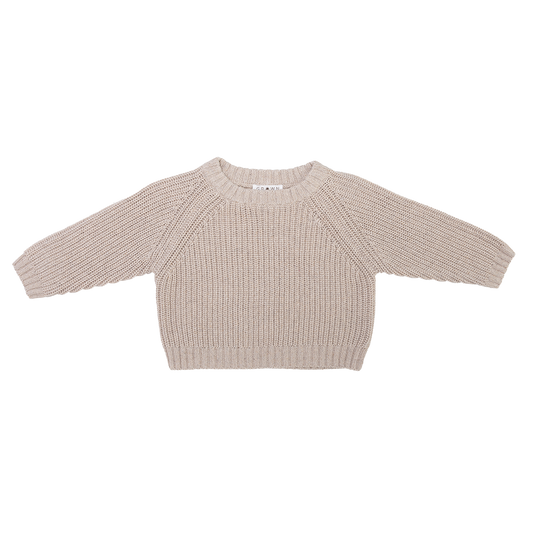 SPECKLED RAGLAN PULL OVER | PEBBLE