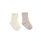 WIDE RIB SOCKS - 2 PACK | CREAM/FAWN