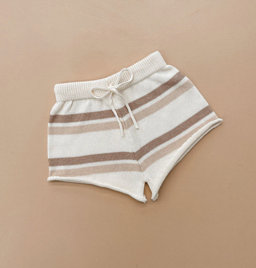 KNITTED SHORTS | CLAY STRIPES