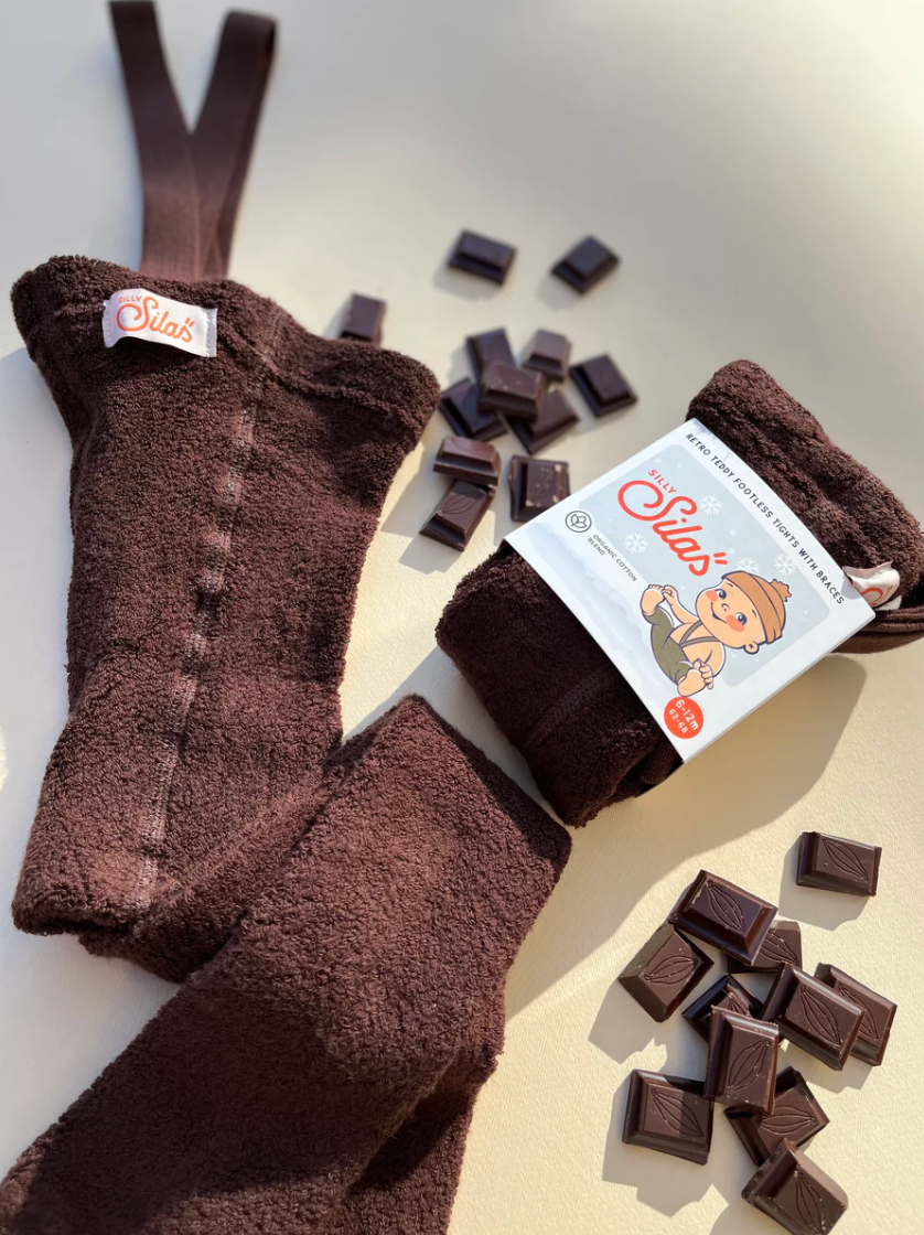TEDDY WARMY FOOTLESS TIGHTS | CHOCOLATE BROWN