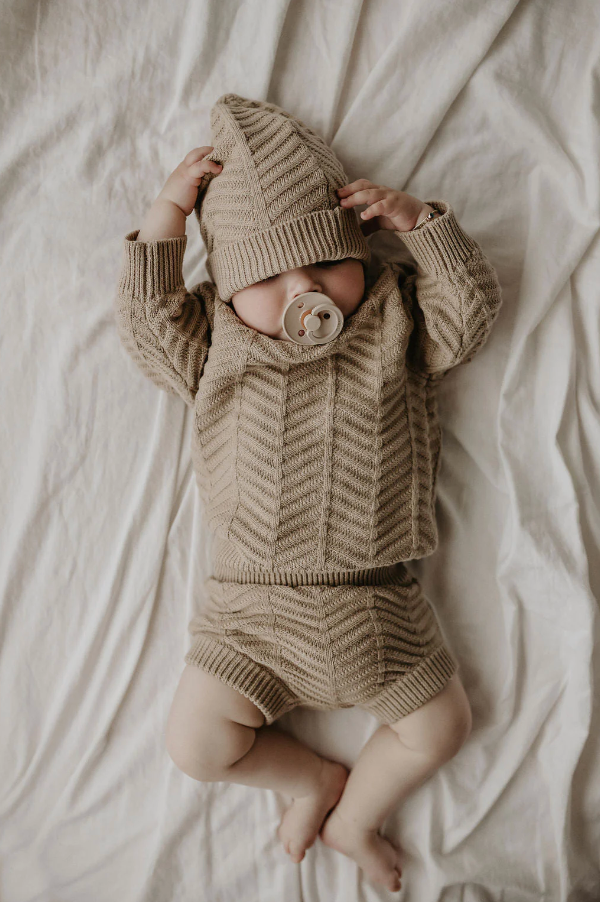 CHEVRON KNITTED BLOOMERS | OLIVE TREE