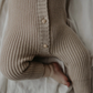 KNITTED HEIRLOOM ROMPER | ALMOND